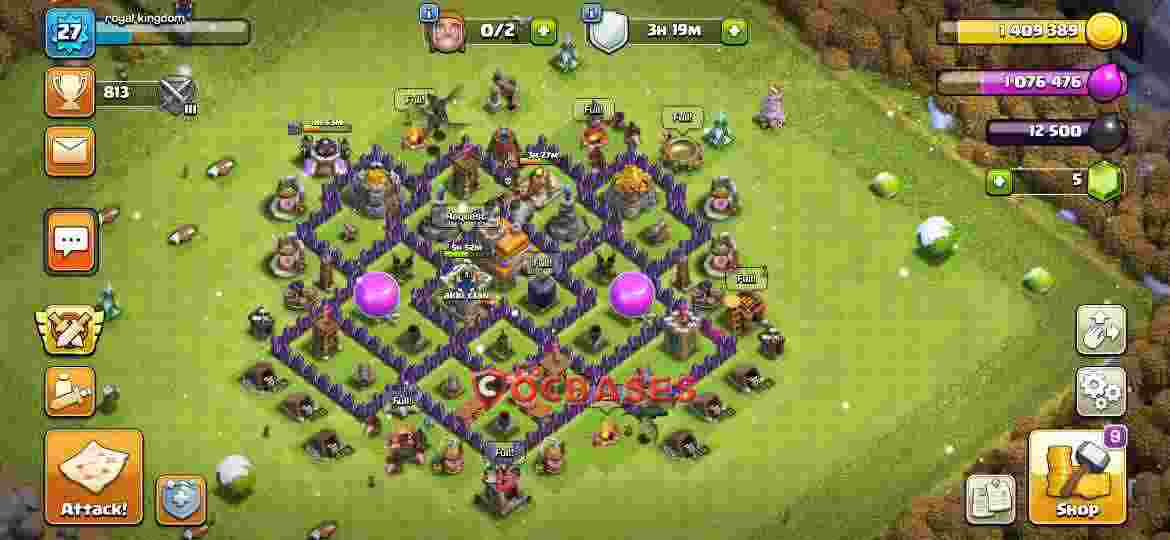 Town Hall 7 Base – Layout id: 4339n base layout