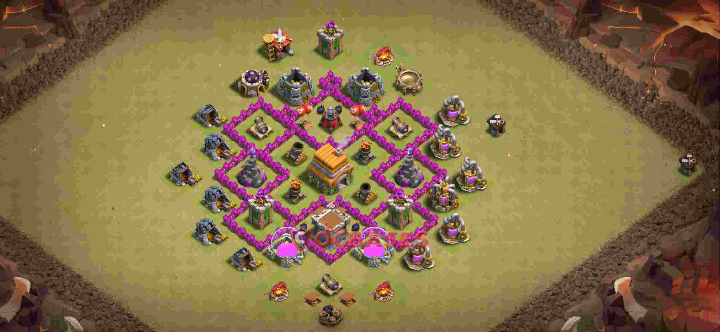 Town Hall 6 Base – Layout id: klx5t base layout