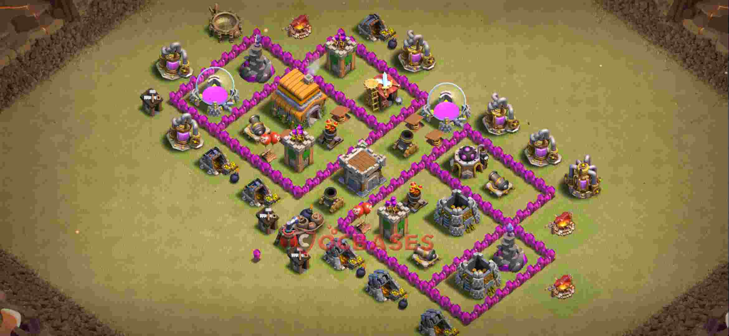 Town Hall 6 Base – Layout id: 3bpp1 base layout