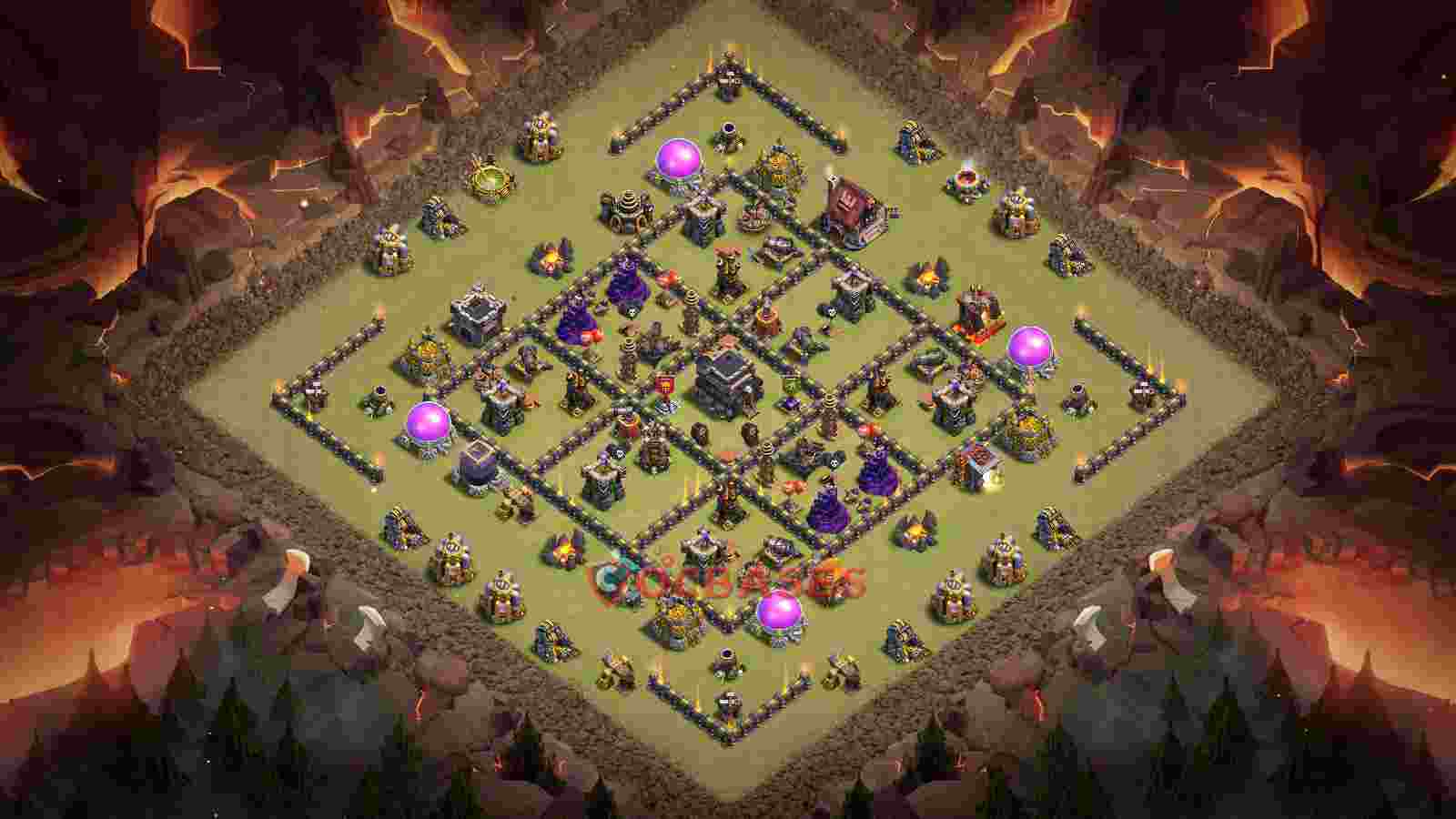 Town Hall 9 Base -war – Layout id: h1yam base layout