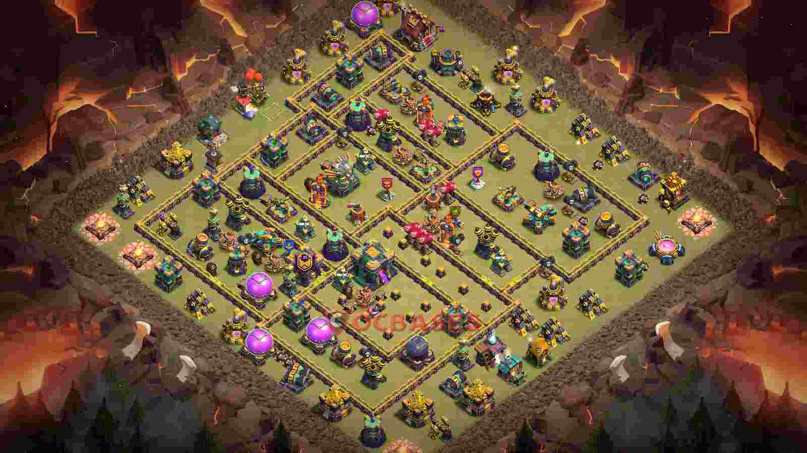 Town Hall 14 Base -war – Layout id: fg1cl base layout