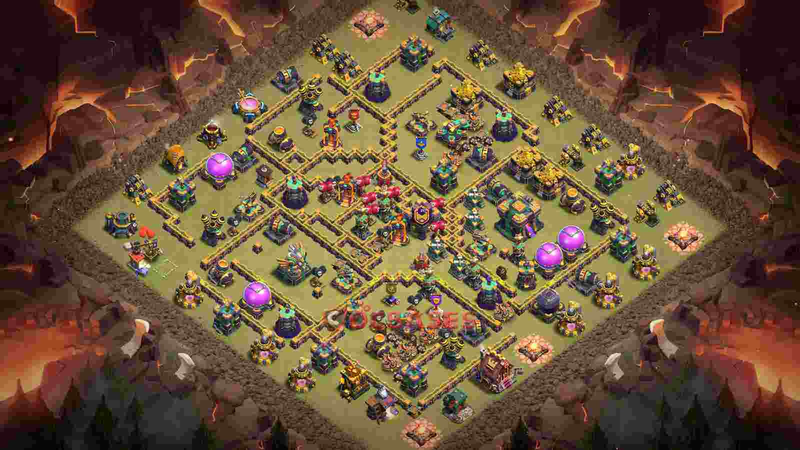 Town Hall 14 Base -war – Layout id: cbvfj base layout