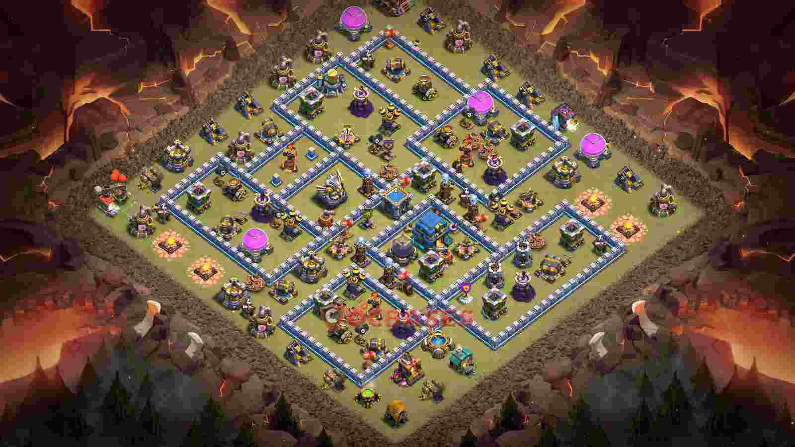 Town Hall 12 Base -war – Layout id: klu08 base layout