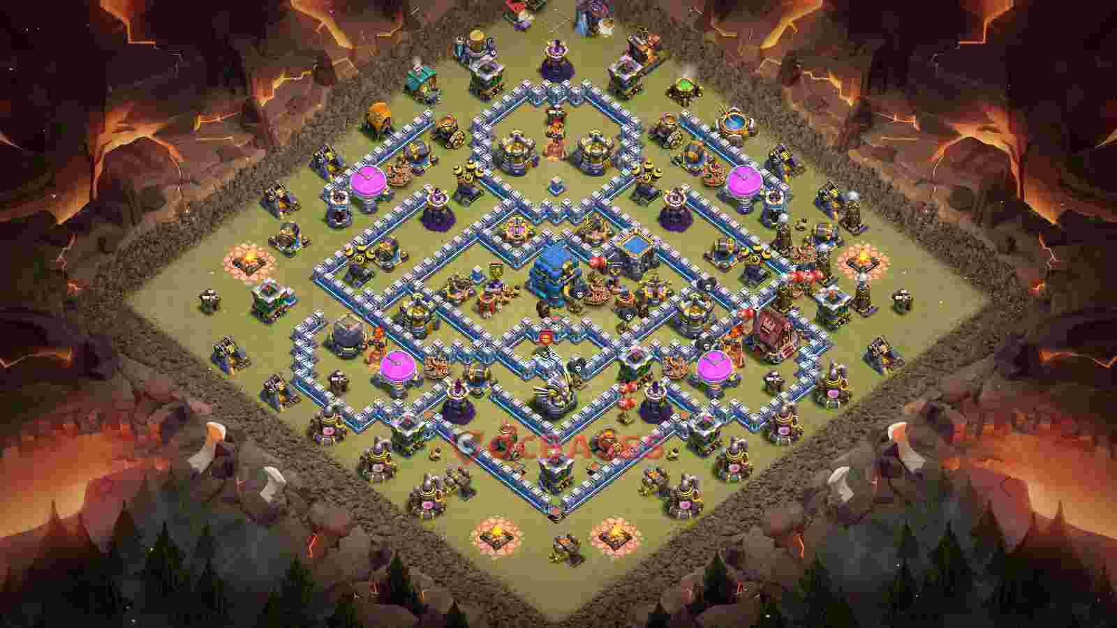 Town Hall 12 Base -war – Layout id: 3vy5z base layout