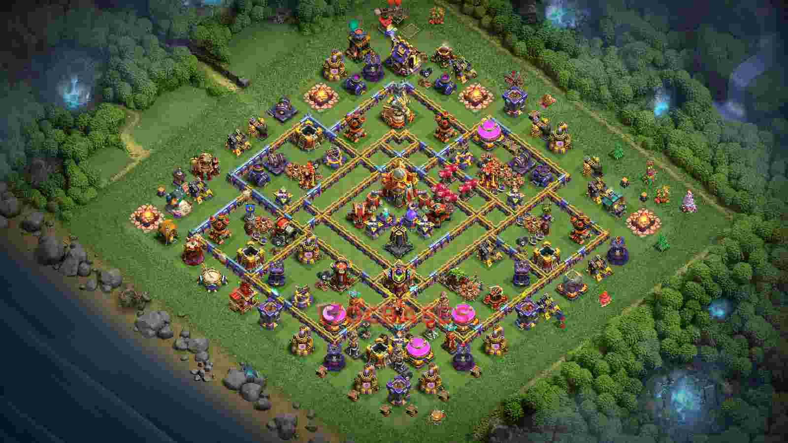 Town Hall 16 Base -trophy – Layout id: mpn3f base layout