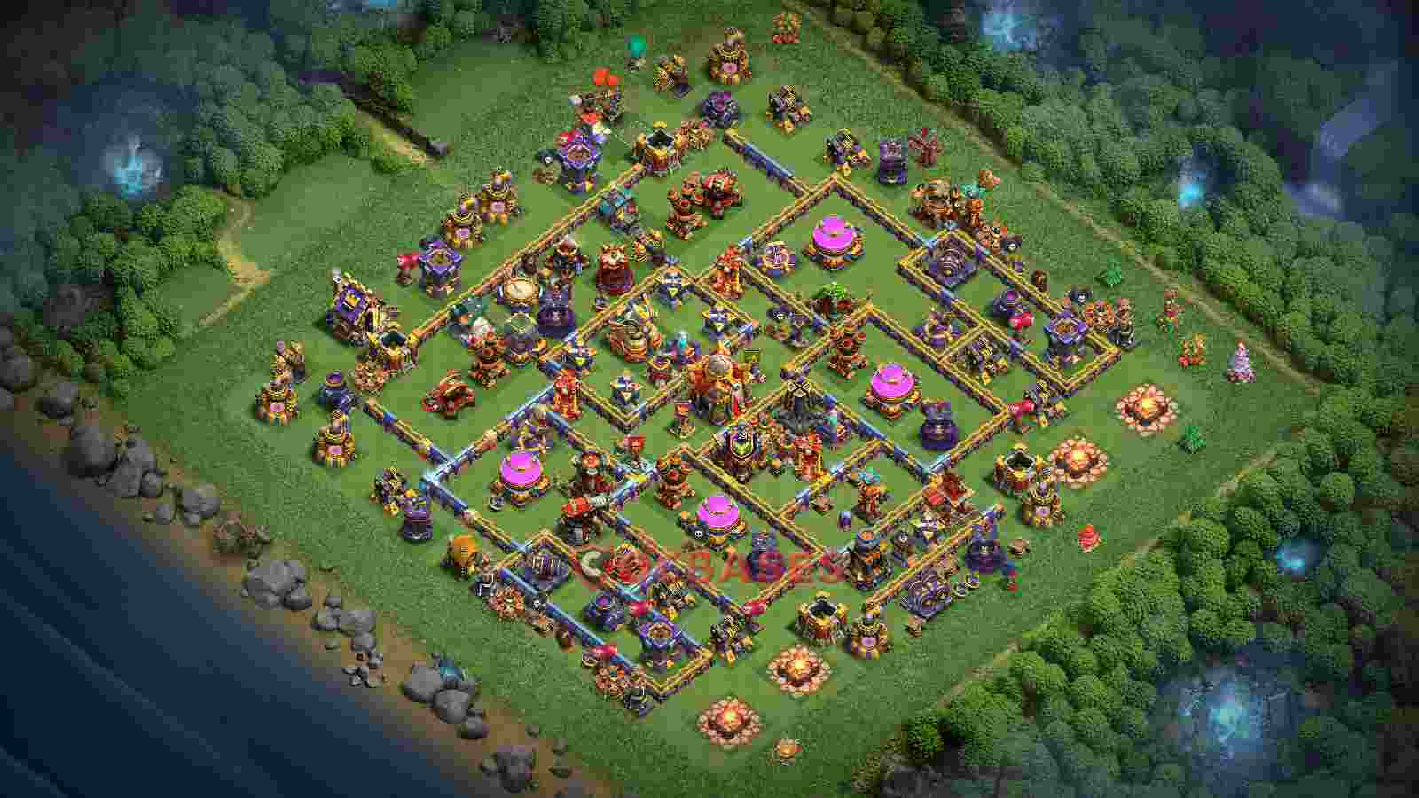 Town Hall 16 Base -trophy – Layout id: v8pmz base layout
