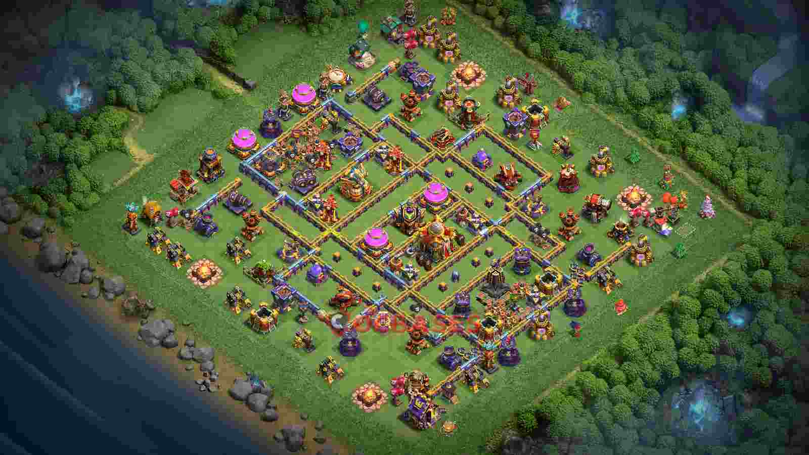 Town Hall 16 Base -trophy – Layout id: ya8gm base layout