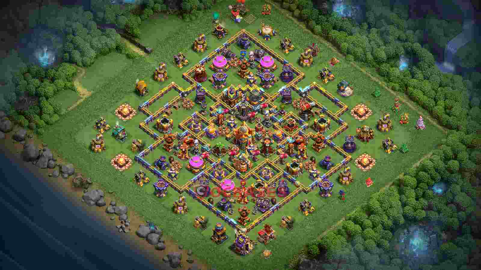 Town Hall 16 Base -trophy – Layout id: z6ahq base layout