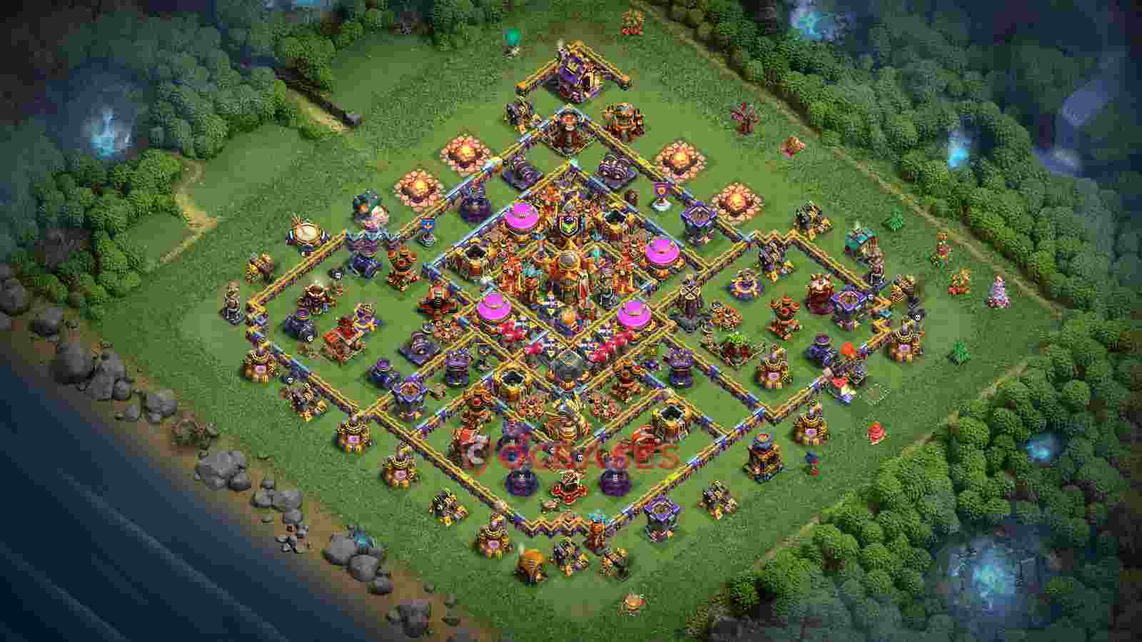 Town Hall 16 Base -trophy – Layout id: glfll base layout