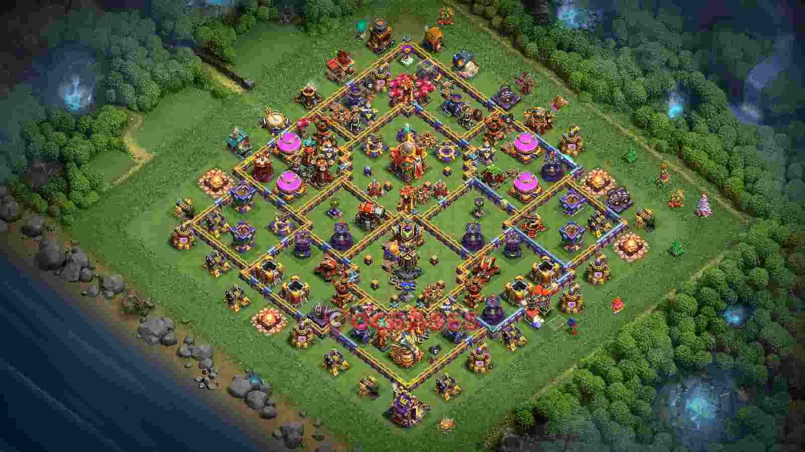 Town Hall 16 Base -trophy – Layout id: 1extz base layout
