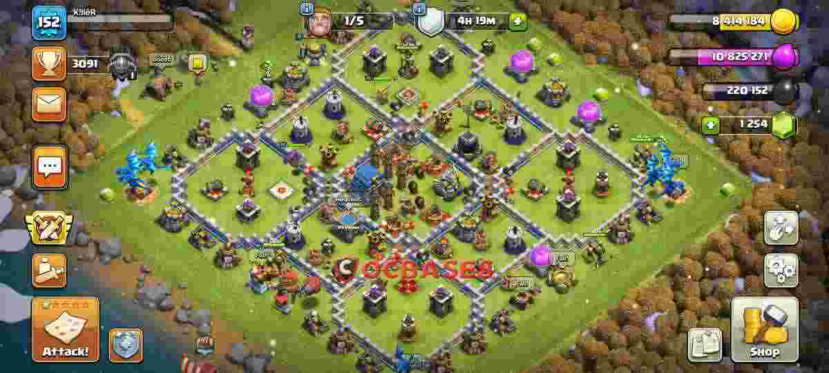 Town Hall 12 Base – Layout id: dpnt2 base layout