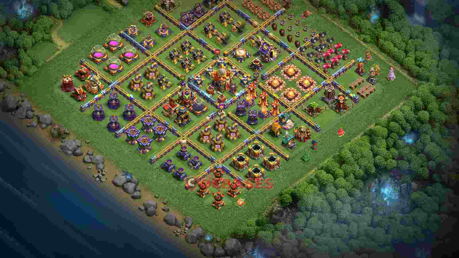 Town Hall 16 Base -progress base – Layout id: e7yxm base layout