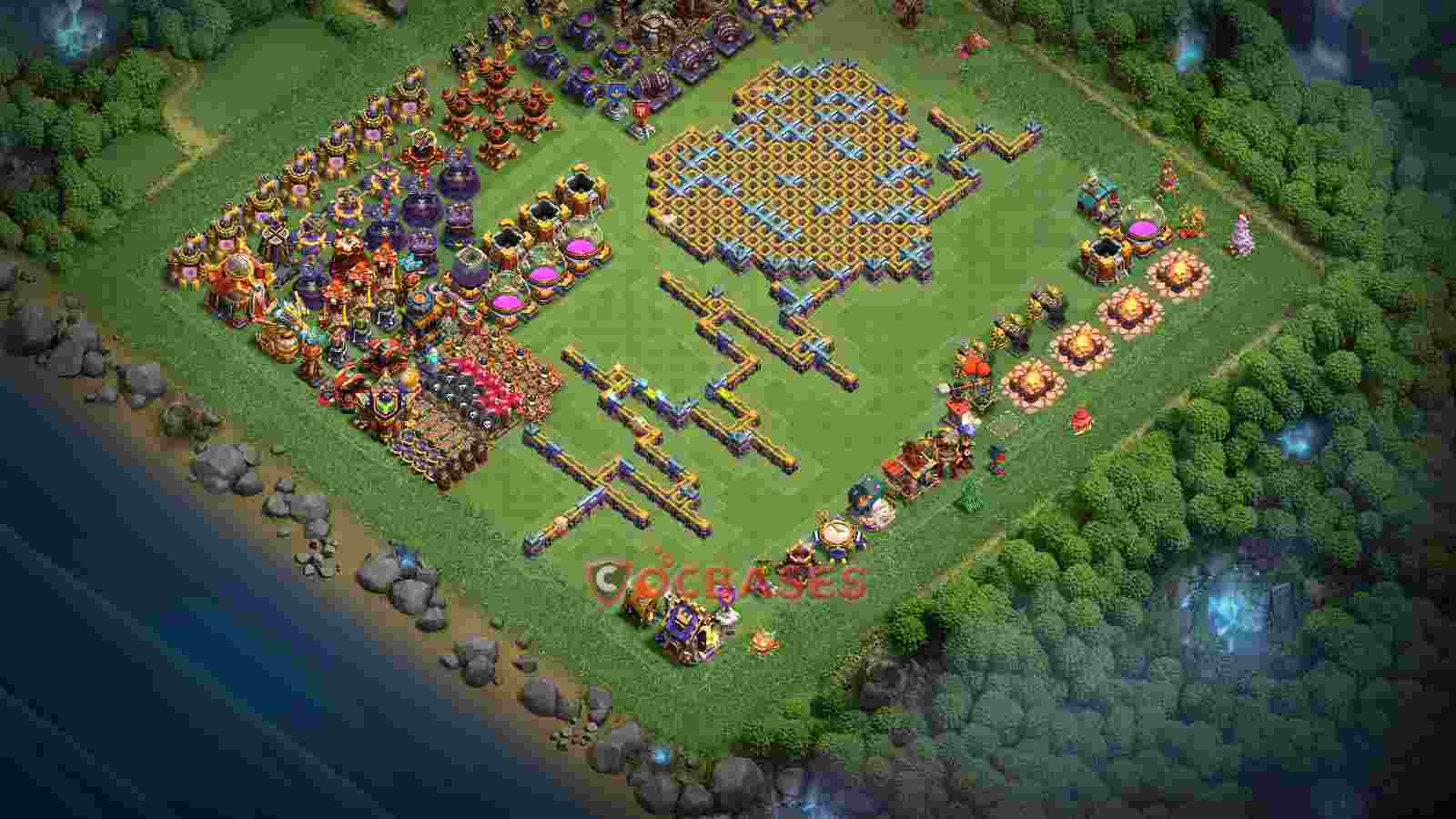 Town Hall 16 Base -fun – Layout id: e2a9t base layout