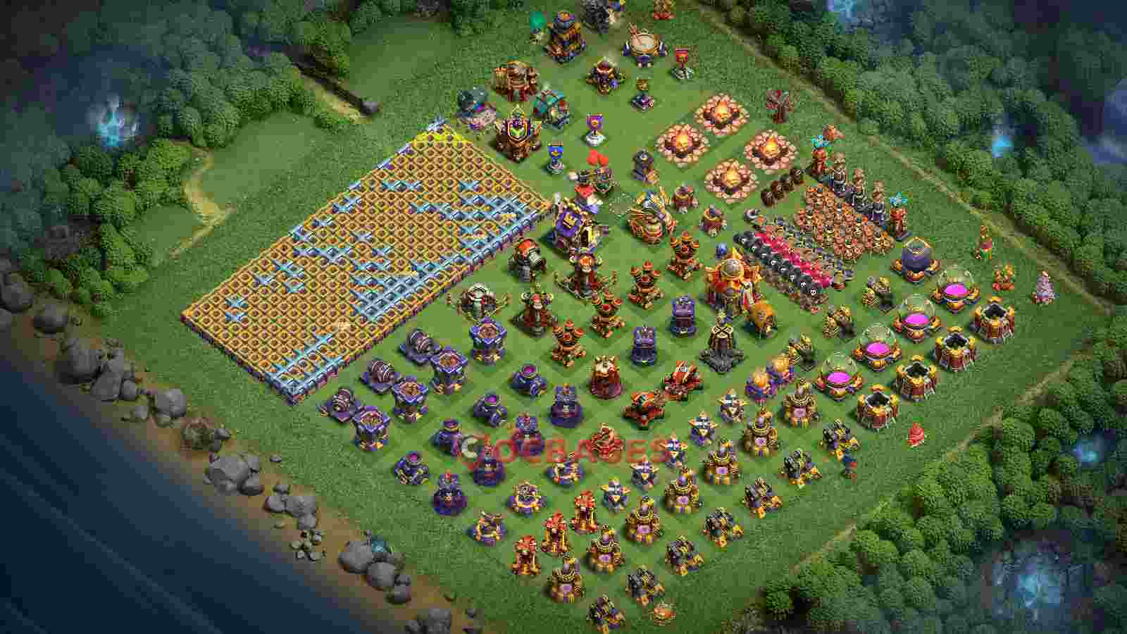 Town Hall 16 Base -progress base – Layout id: asogz base layout