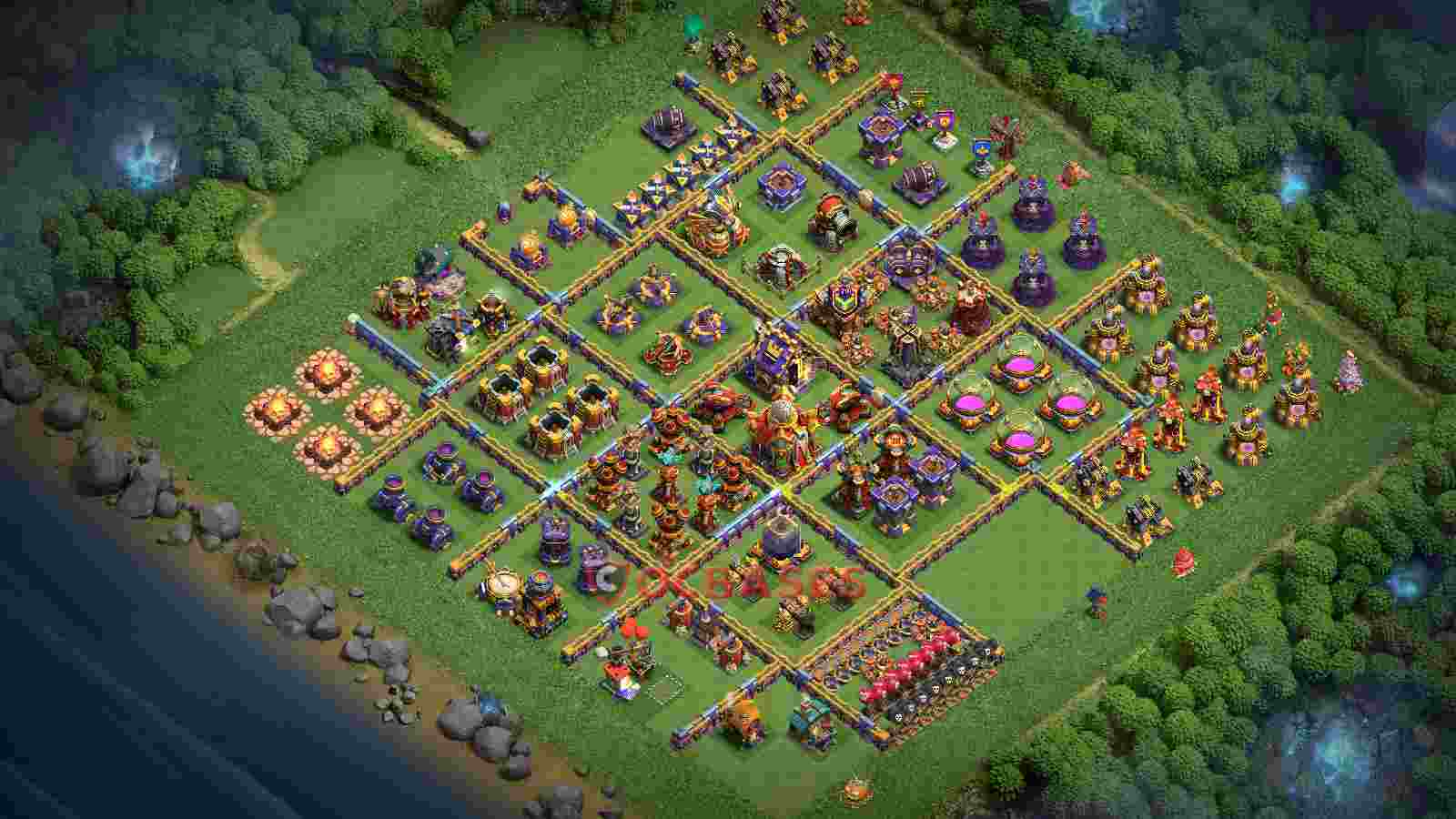 Town Hall 16 Base -progress base – Layout id: t9myj base layout
