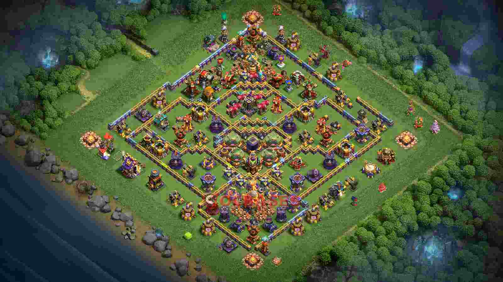 Town Hall 16 Base -farming – Layout id: 2x5jv base layout
