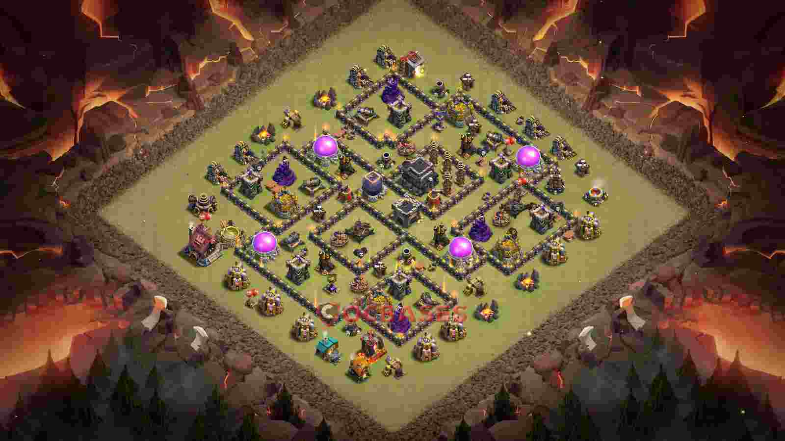 Town Hall 9 Base -war – Layout id: kdmhq base layout