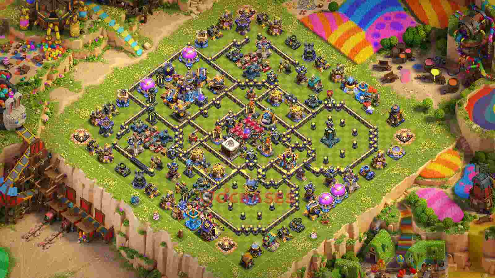 Town Hall 18 Base -trophy – Layout id: 6ywnq base layout