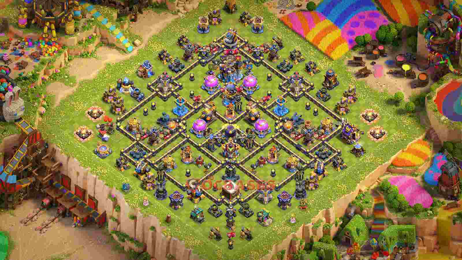 Town Hall 18 Base -farming – Layout id: oxrzp base layout