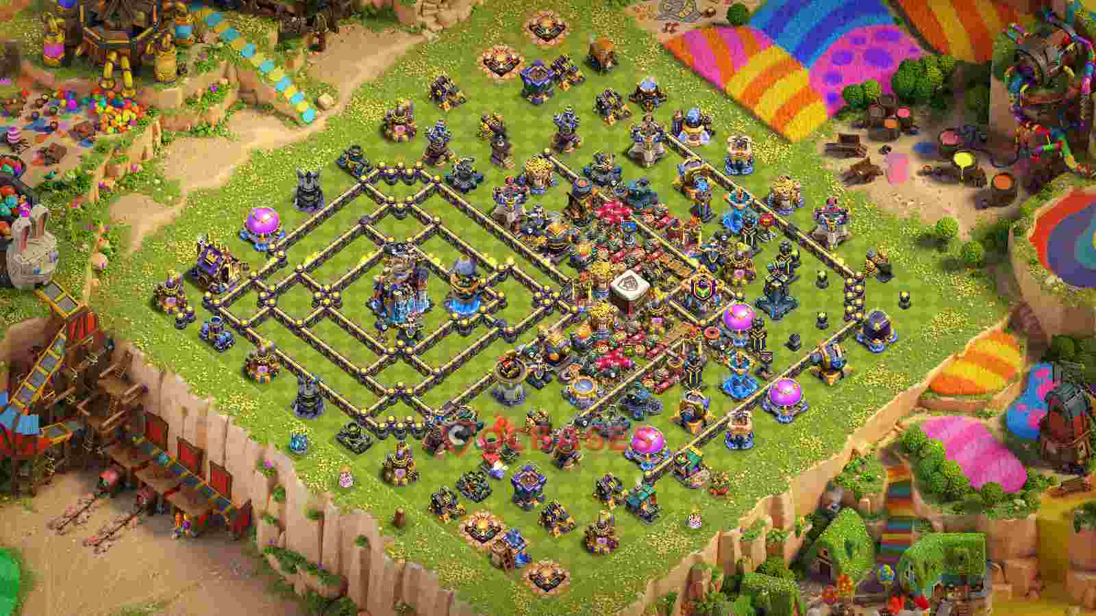 Town Hall 18 Base -trophy – Layout id: 3gk9t base layout