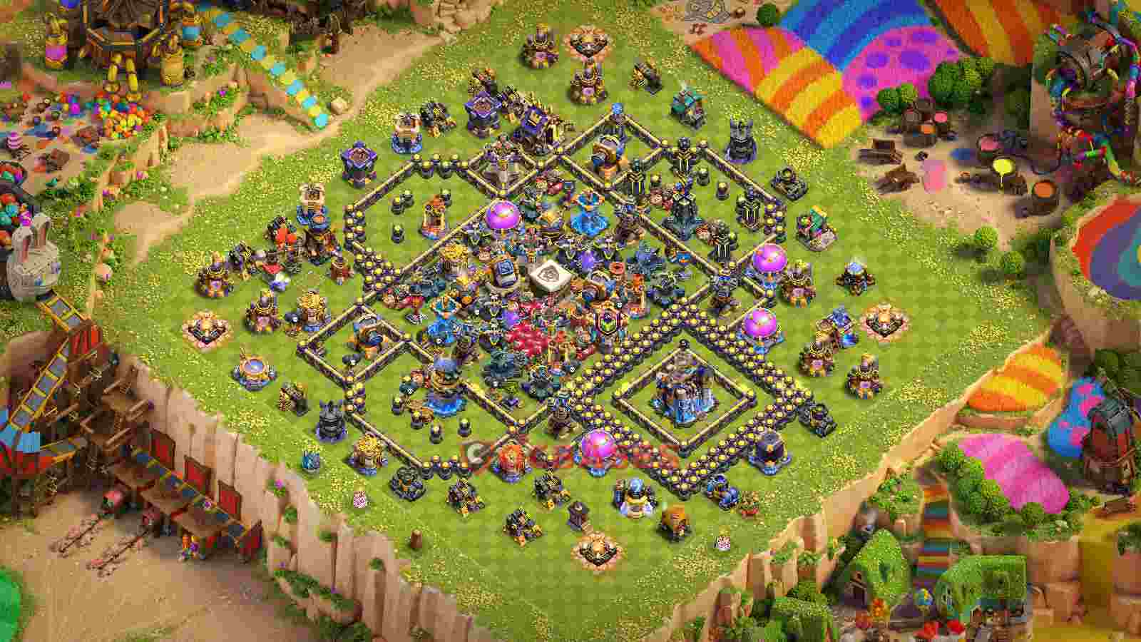 Town Hall 18 Base -trophy – Layout id: 5bfzl base layout