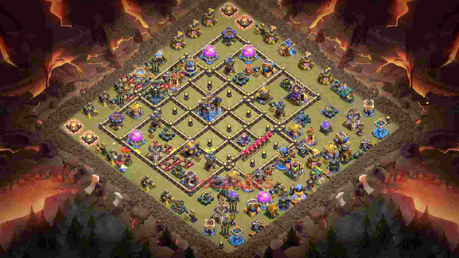 Town Hall 18 Base -war – Layout id: xyjbs base layout