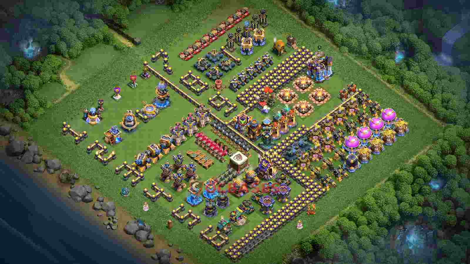 Town Hall 18 Base -progress base – Layout id: 1wcid base layout