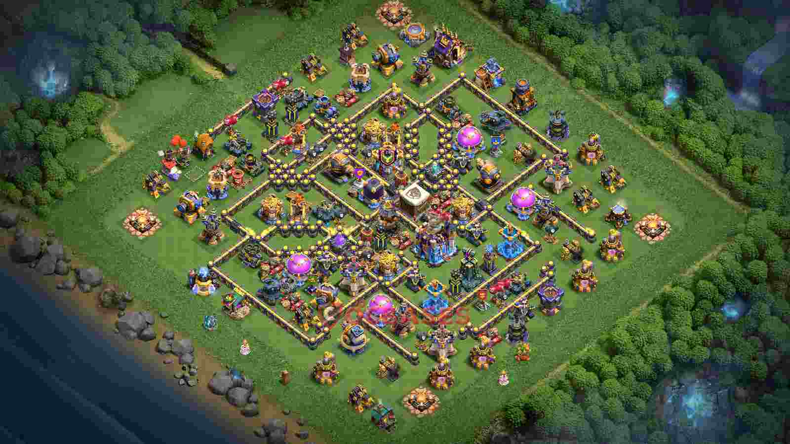 Town Hall 18 Base -farming – Layout id: dnsyn base layout