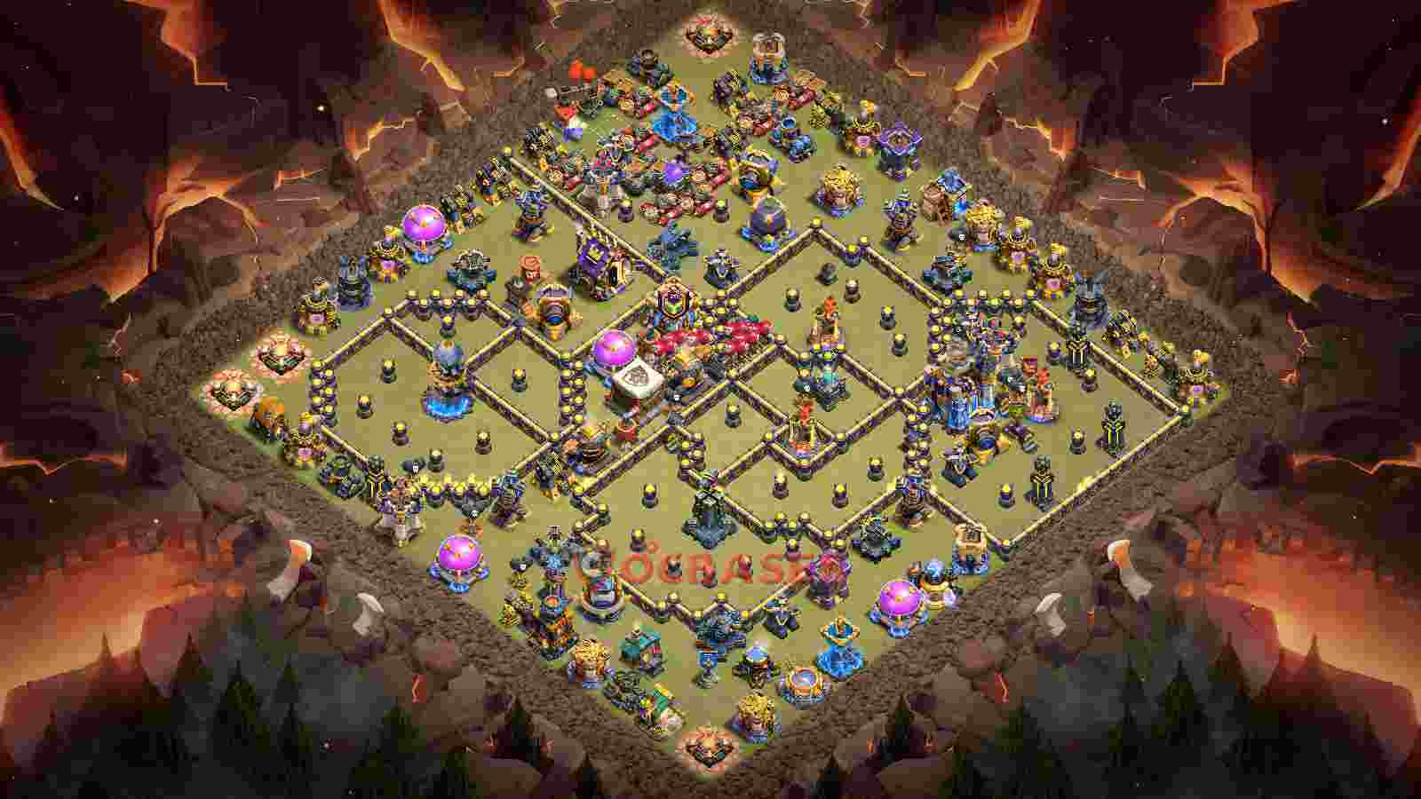 Town Hall 18 Base -war – Layout id: q6bk1 base layout