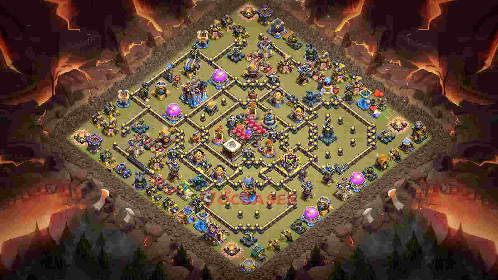 Town Hall 18 Base -war – Layout id: ax9hl base layout