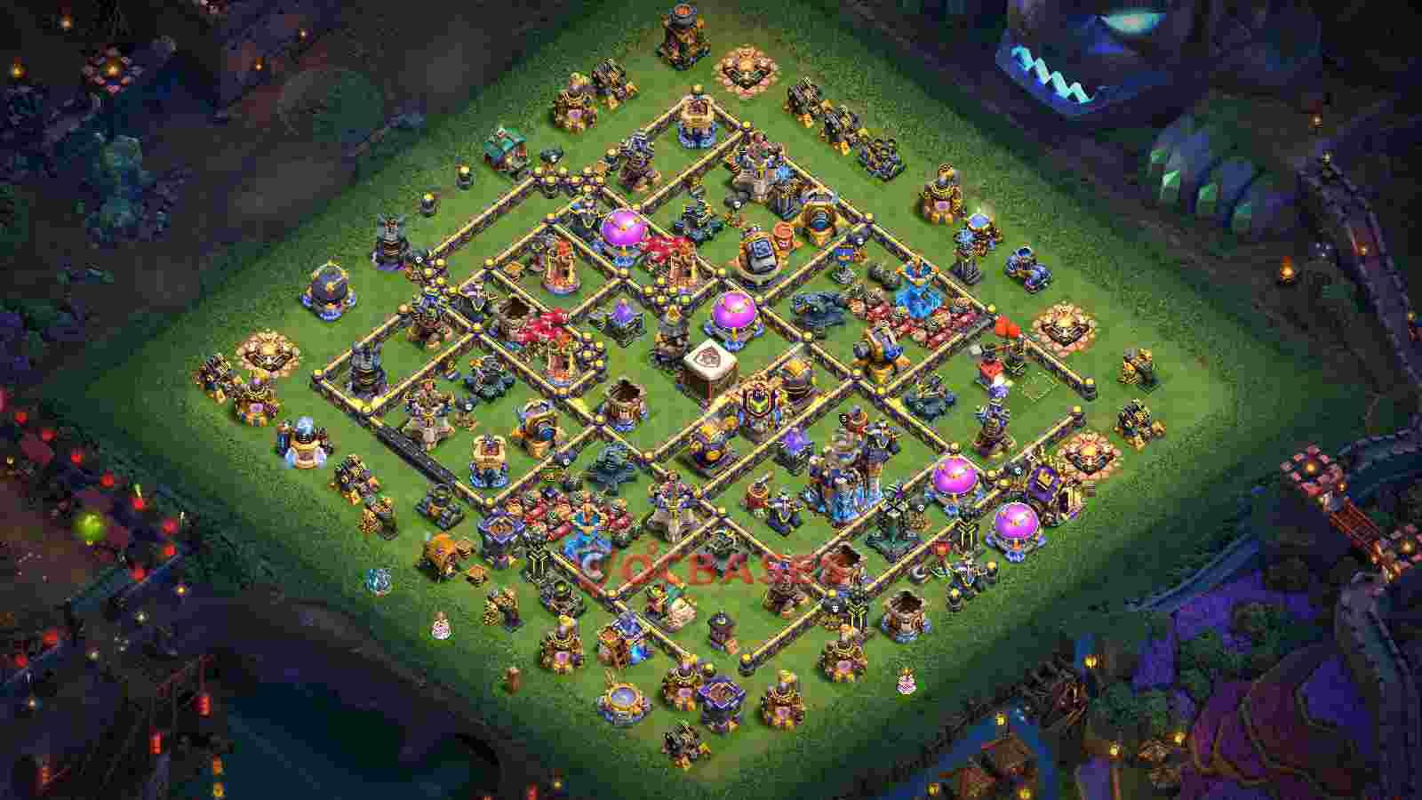 Town Hall 18 Base -trophy – Layout id: rpd97 base layout