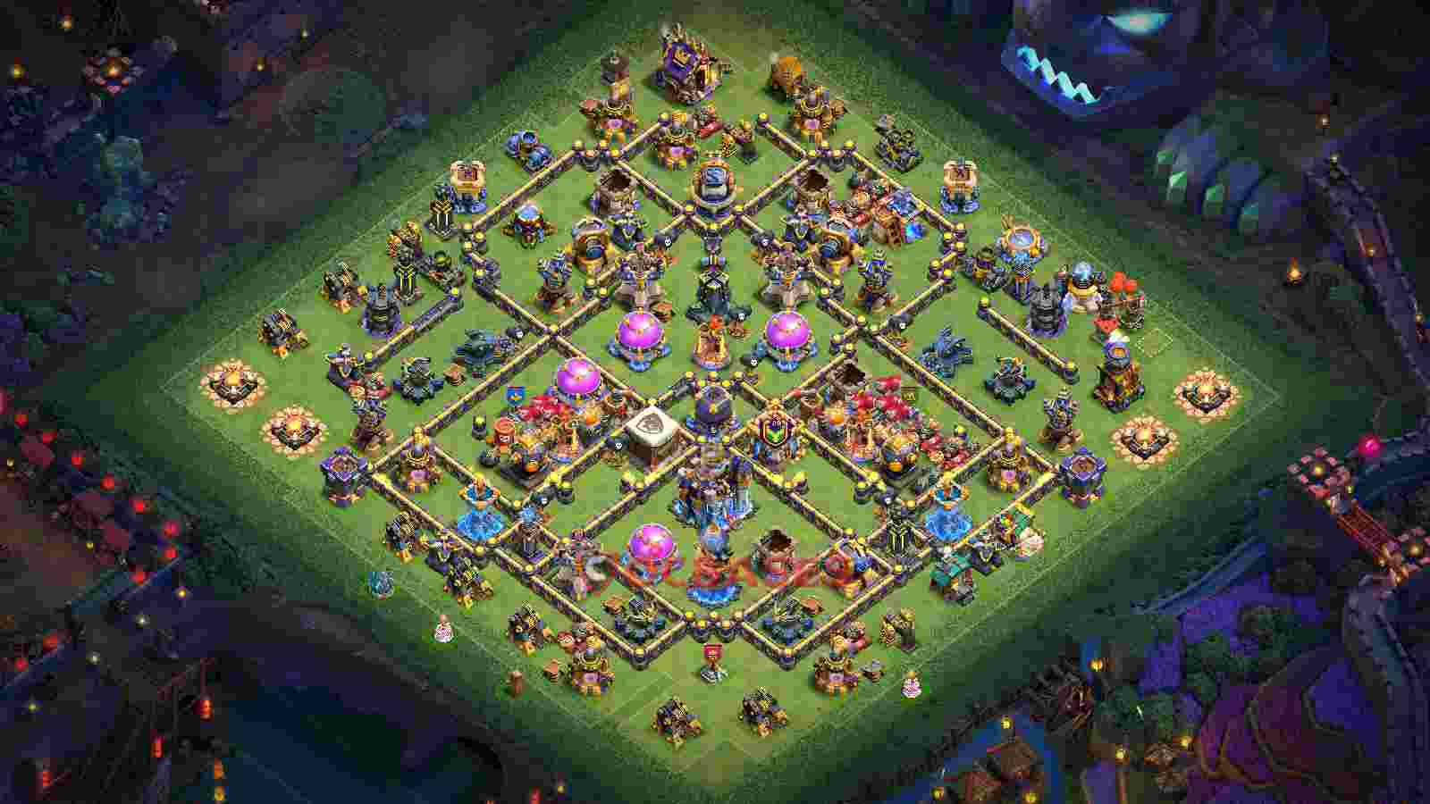 Town Hall 18 Base -farming – Layout id: mrcnj base layout