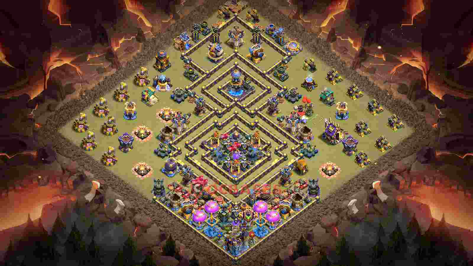 Town Hall 18 Base -war – Layout id: 0gm0u base layout