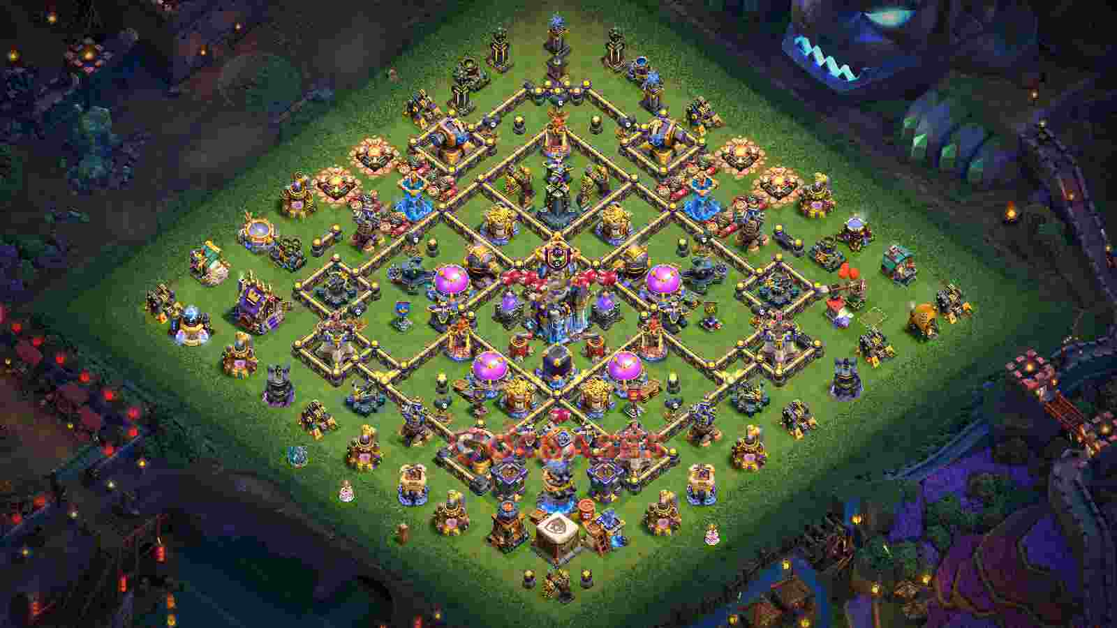 Town Hall 18 Base -farming – Layout id: 1gwpg base layout