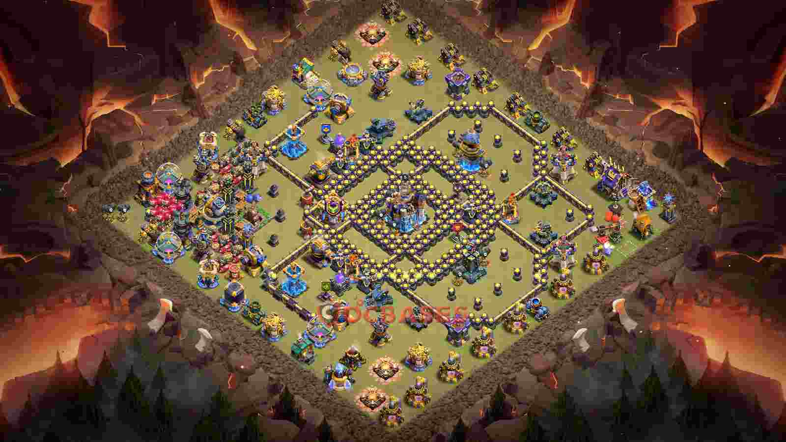 Town Hall 18 Base -war – Layout id: bn77b base layout