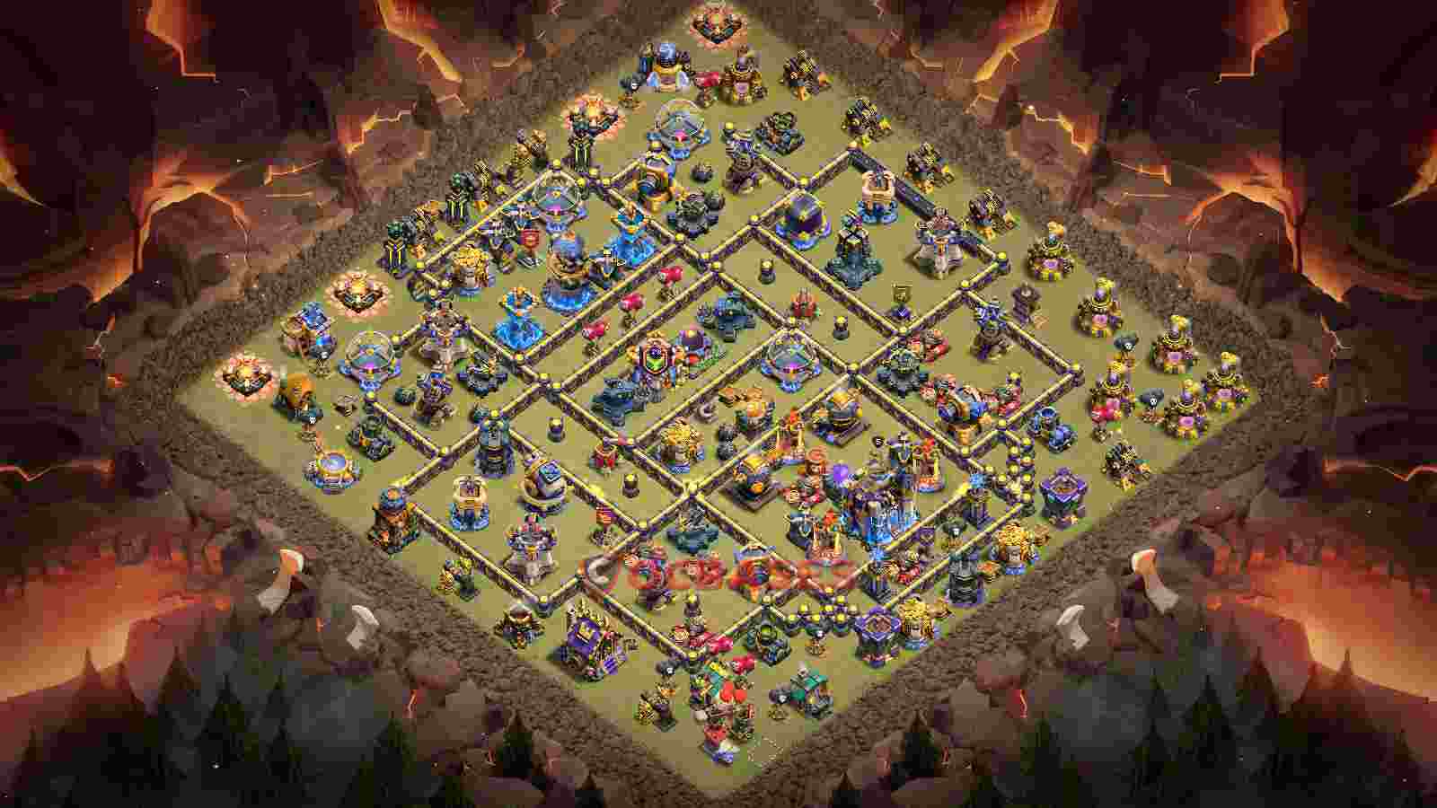 Town Hall 18 Base -war – Layout id: td6wx base layout