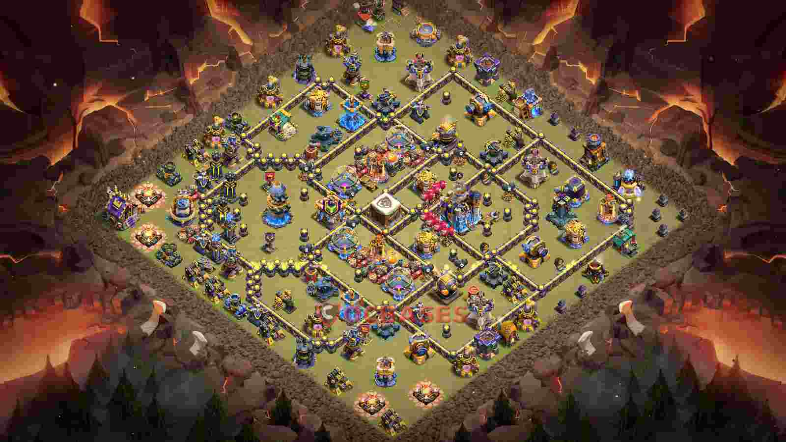 Town Hall 18 Base -war – Layout id: bir28 base layout