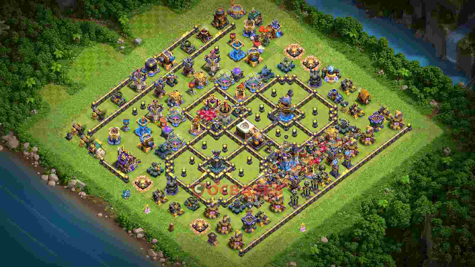 Town Hall 18 Base -trophy – Layout id: cxs14 base layout