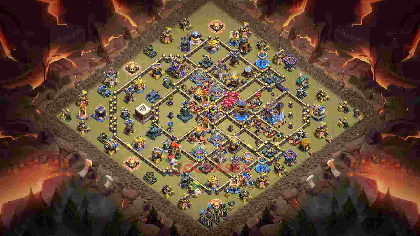 Town Hall 18 Base -war – Layout id: 0pggh base layout