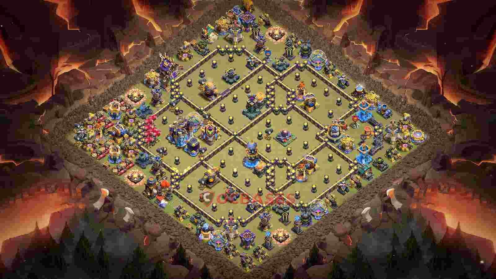 Town Hall 18 Base -war – Layout id: ncs61 base layout