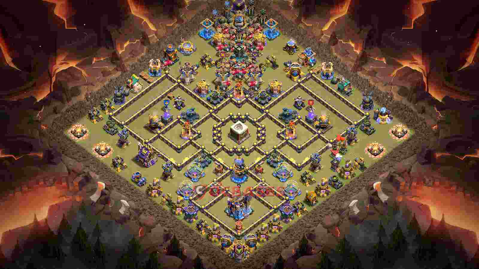 Town Hall 18 Base -war – Layout id: w218i base layout