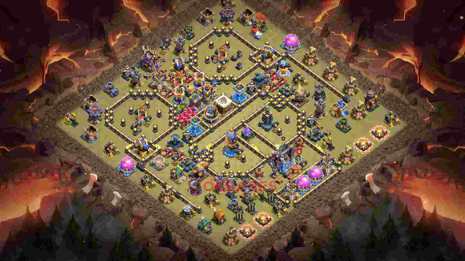 Town Hall 18 Base -war – Layout id: s4o1m base layout