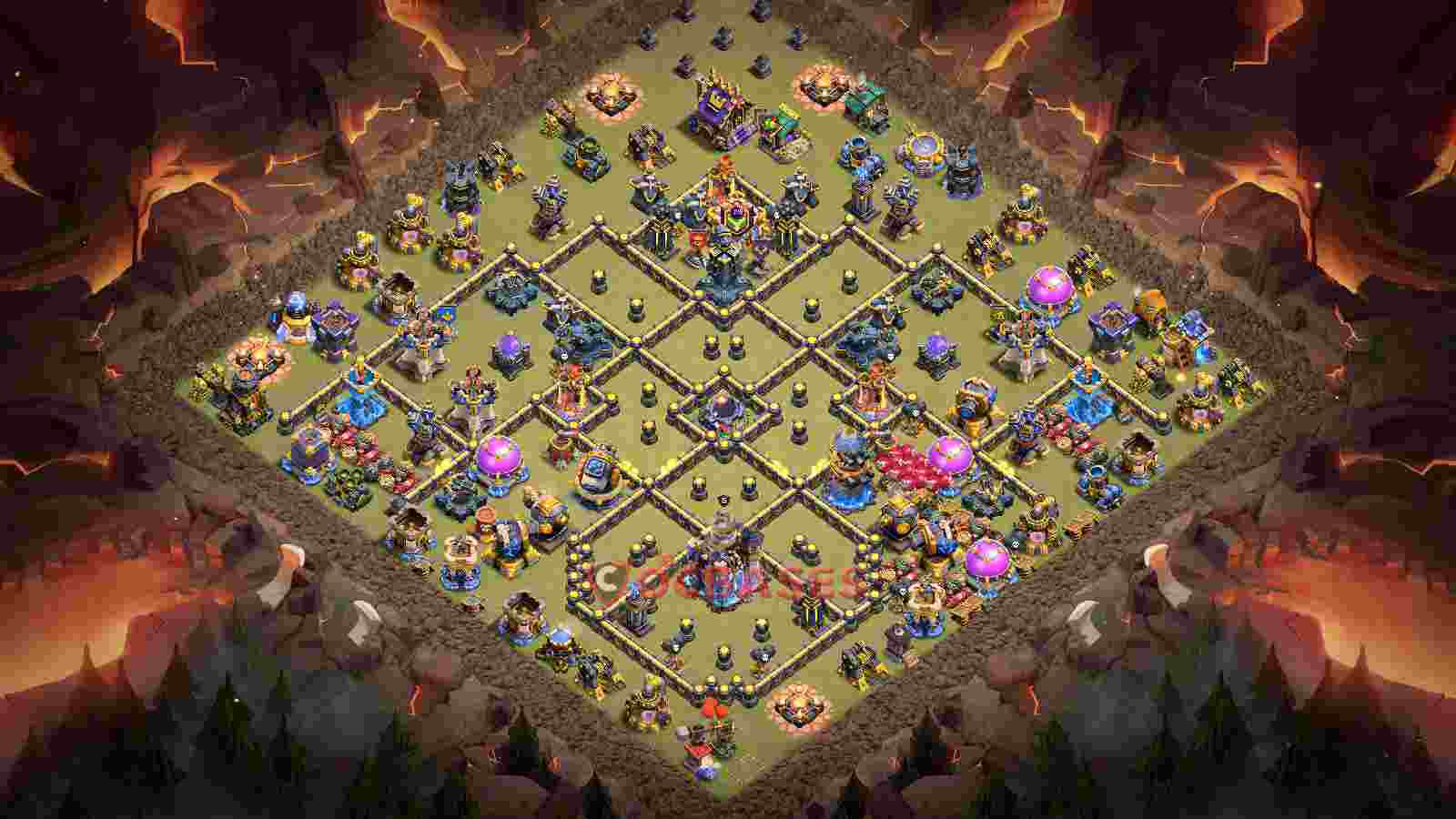 Town Hall 18 Base -war – Layout id: f9jq8 base layout
