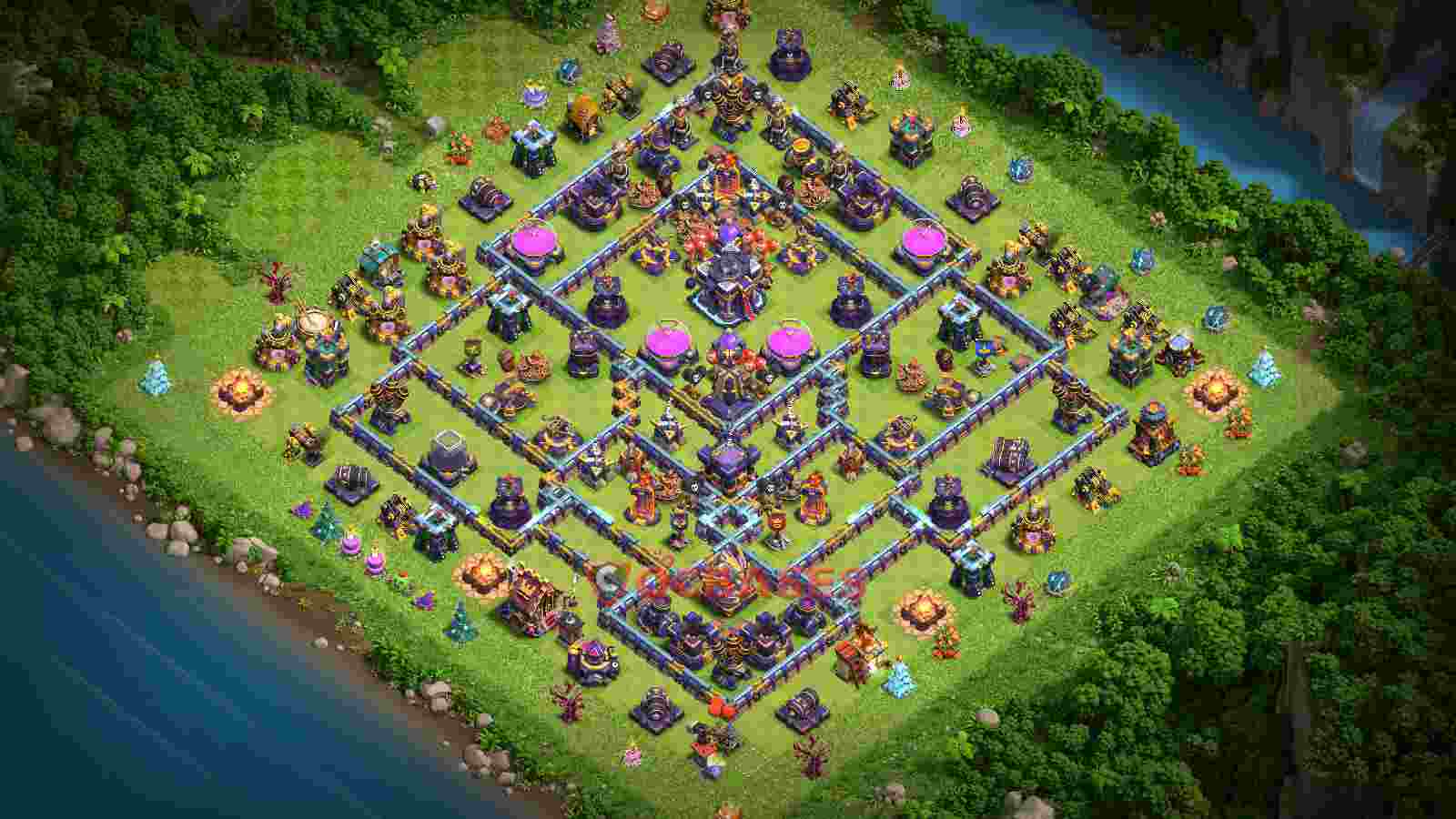 Town Hall 15 Base -hybrid – Layout id: tck0h base layout