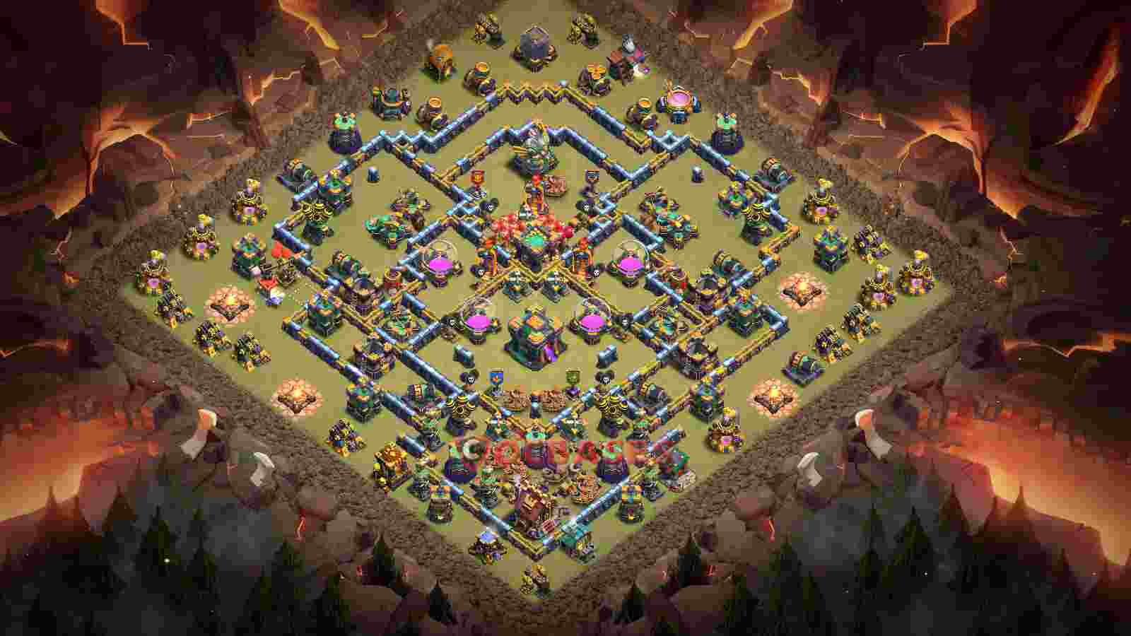 Town Hall 14 Base -war – Layout id: dip9n base layout