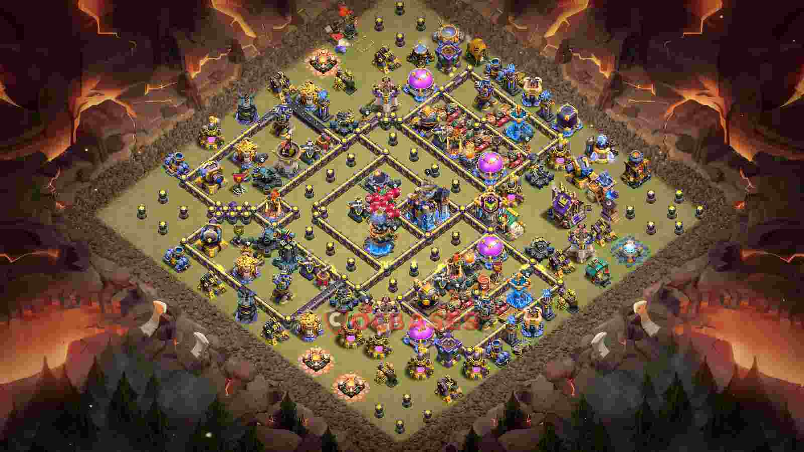 Town Hall 18 Base -war – Layout id: e4iu2 base layout