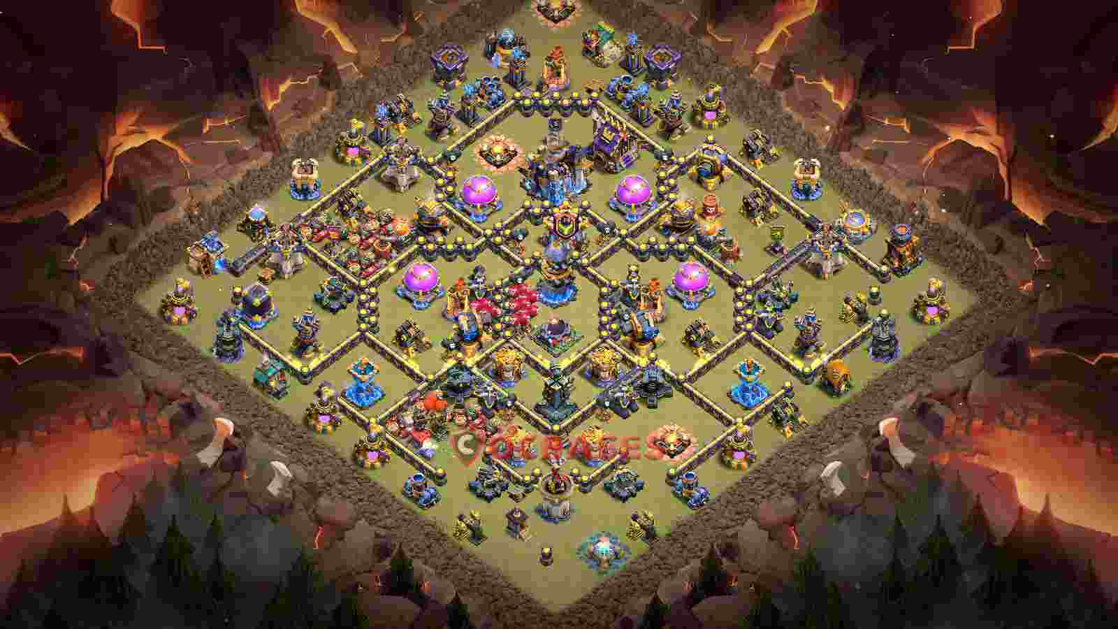 Town Hall 18 Base -war – Layout id: jxli9 base layout