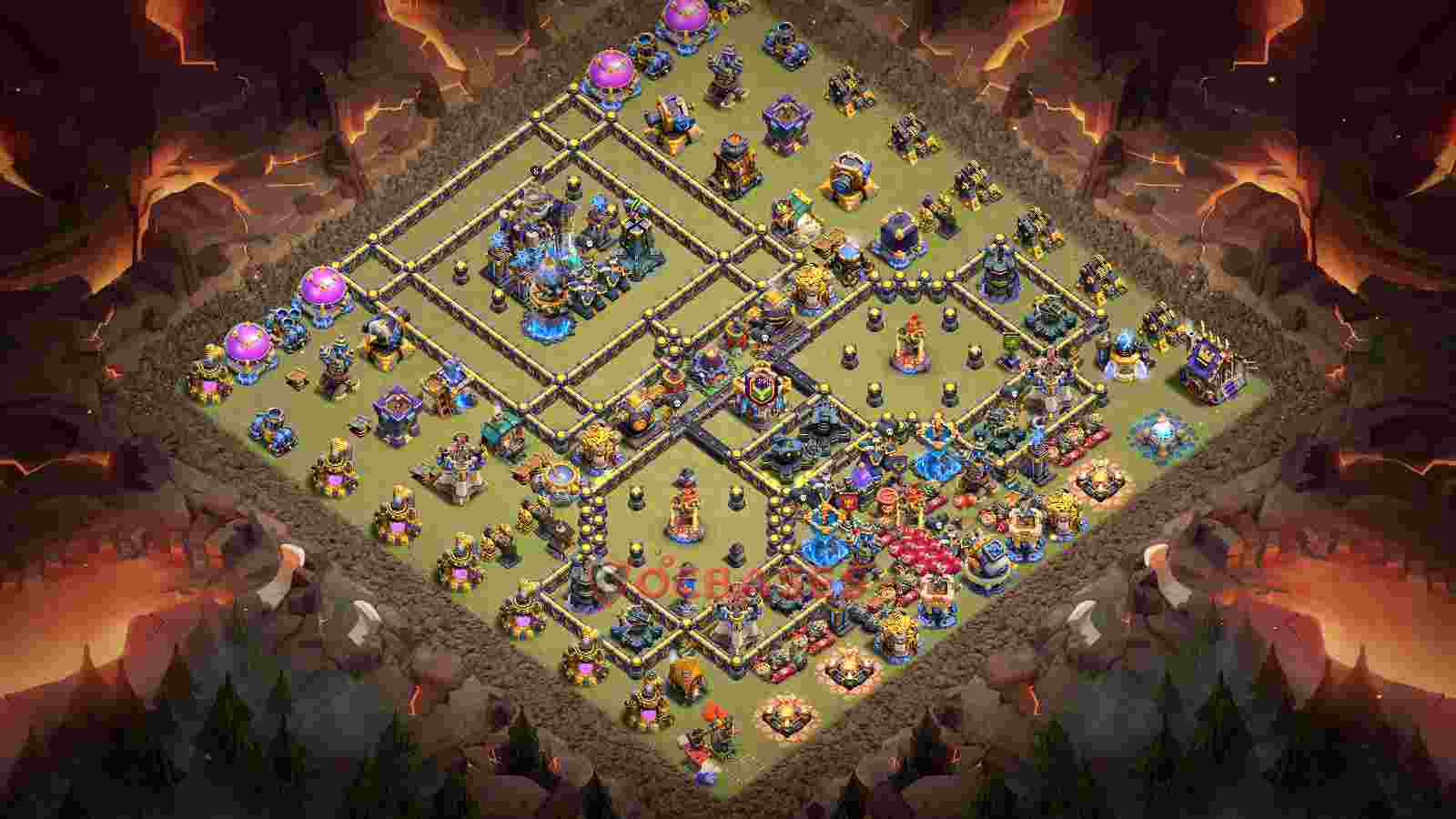Town Hall 18 Base -war – Layout id: 2fx3c base layout