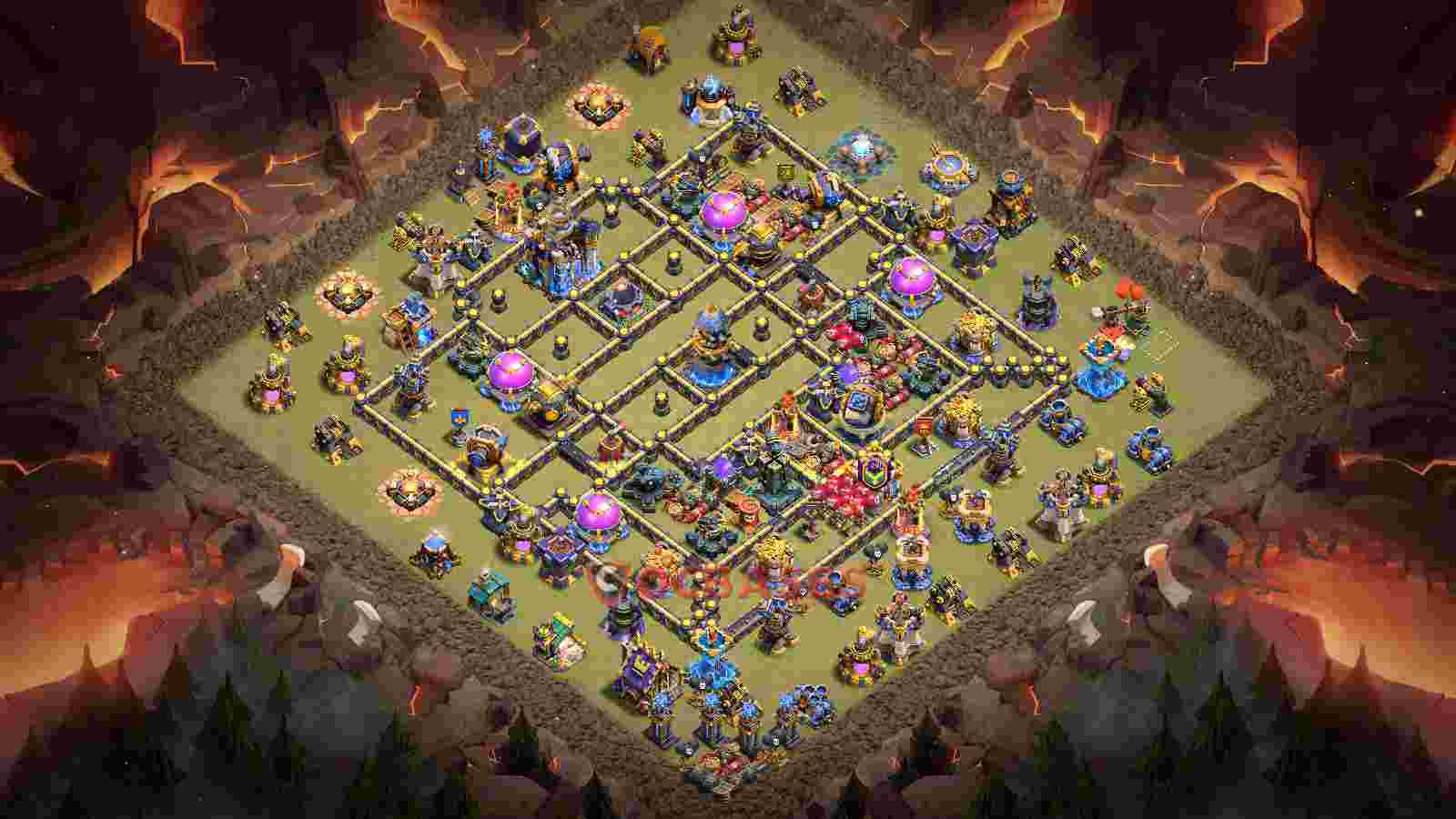 Town Hall 18 Base -war – Layout id: xpxgu base layout