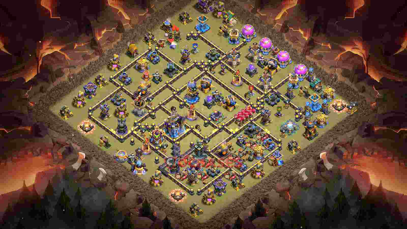 Town Hall 18 Base -war – Layout id: 2et4t base layout